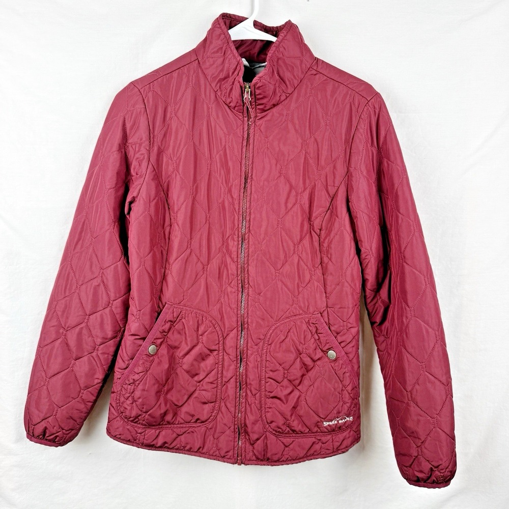 Eddie Bauer Women's Quilted Jacket Maroon Lightweight Full Zip Size Small